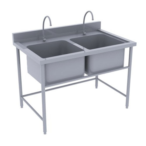 Double stainless steel sinks